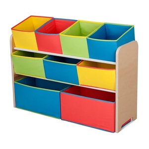 image:imageDelta MultiColor Deluxe Toy Organizer with Storage BinsNaturalPrimary Colored Bins