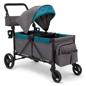 image:imageJeep Sport AllTerrain Stroller Wagon by Delta Children  Includes Canopy Parent Organizer Adjustable Handlebar Snack Tray amp Cup Holders GreyBlue Moon