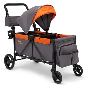 image:imageJeep Sport AllTerrain Stroller Wagon by Delta Children  Includes Canopy Parent Organizer Adjustable Handlebar Snack Tray amp Cup Holders GreyBonfire