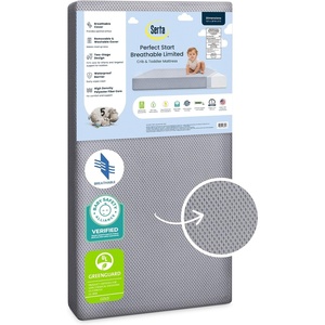 image:imageSerta Perfect Start Limited Dual Sided Baby Crib Mattress and Toddler Mattress Breathable Fiber Core GREENGUARD Gold Certified Waterproof 7 Year Warranty Made in USABreathable Limited Mattress