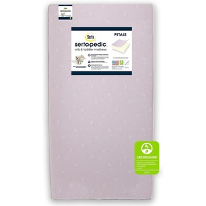 image:imageSerta Sertapedic Petals Dual Sided Premium Recycled Fiber Core Crib and Toddler Mattress  Waterproof  GREENGUARD Gold Certified  Trusted 7 Year Warranty  Made in USA PinkPink