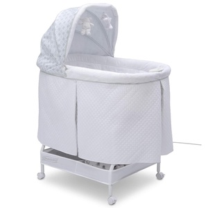 image:imageSimmons Kids Deluxe HandsFree AutoGlide Bedside Bassinet  Portable Crib Features Silent Smooth Gliding Motion that Soothes Baby Arcadia