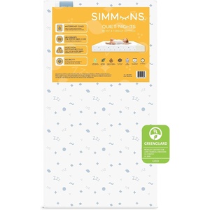 image:imageSimmons Kids Quiet Nights Dual Sided Baby Crib Mattress amp Toddler Mattress  Sustainably Sourced Core  Waterproof  Hypoallergenic  GREENGUARD Gold Certified Natural  Ideal Firmness  Made in USAWhite