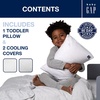 image:imageDelta Children Gap babyGap Toddler Pillow with 2 Cooling Covers WhiteGrey Stripe