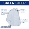 image:imageDelta Children Gap babyGap TrueSleep Sleep Sack  100 Organic Cotton  GOTS and OekoTex 100 Certified  2Way Zipper  Large 612 Months Bluish Grey StripeBlue Stripe