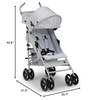 image:imagebabyGap Classic Stroller  Lightweight Stroller with Recline Compact Fold amp Removable Parent Organizer  Made with Sustainable Materials Pink StripesGrey Stripes