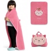 image:imageDelta Children Personalized Sherpa Throw Blanket with Storage Pocket for Kids Purple UnicornMagenta Cat