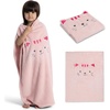 image:imageDelta Children Sherpa Throw Blanket for Kids Tan DogPink Cat
