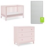 image:imagebabyGap by Delta Children Charlie 6in1 Convertible Crib TrueSleep Crib and Toddler Mattress Legacy 3 Drawer Dresser Bundle Blush Pink