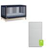 image:imagebabyGap by Delta Children Tate 4in1 Convertible Crib TrueSleep Crib and Toddler Mattress Bundle NavyNatural