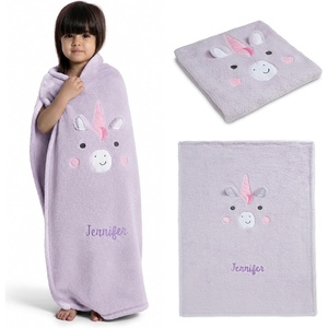 image:imageDelta Children Personalized Sherpa Throw Blanket for Kids Light Purple UnicornLight Purple Unicorn