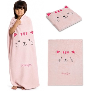 image:imageDelta Children Personalized Sherpa Throw Blanket for Kids Light Purple UnicornPink Cat