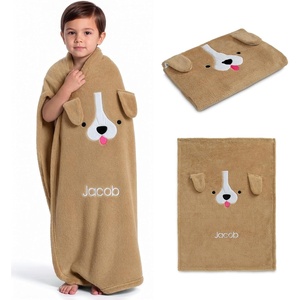 image:imageDelta Children Personalized Sherpa Throw Blanket for Kids Light Purple UnicornTan Dog