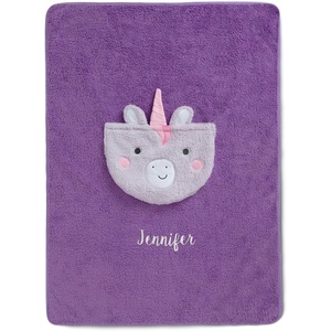 image:imageDelta Children Personalized Sherpa Throw Blanket with Storage Pocket for Kids Purple UnicornPurple Unicorn