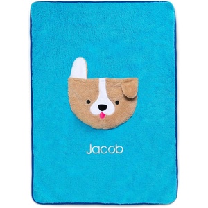image:imageDelta Children Personalized Sherpa Throw Blanket with Storage Pocket for Kids Purple UnicornTeal Dog