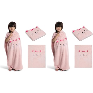 image:imageDelta Children Sherpa Throw Blanket for Kids Tan DogRosa Pink Cat
