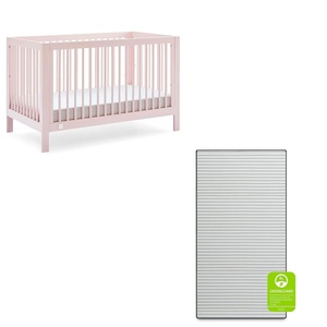 image:imagebabyGap by Delta Children Charlie 6in1 Convertible Crib TrueSleep Crib and Toddler Mattres s Bundle Blush Pink
