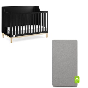 image:imagebabyGap by Delta Children Oxford 6in1 Convertible Crib TrueSleep 2Stage Deluxe Crib and Toddler Mattress Bundle EbonyNatural