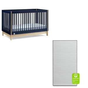 image:imagebabyGap by Delta Children Tate 4in1 Convertible Crib TrueSleep Crib and Toddler Mattress Bundle NavyNatural