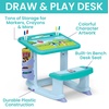 image:imageCoComelon Draw and Play Desk by Delta Children  Includes 10 Markers and Coloring Book BlueBluey