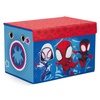 image:imageDelta Children  CoComelon 4Piece Toddler RoominaBox Set  Includes Sleep and Play Toddler Bed Table 1 Chair and Fabric Toy Box GreenMarvel Spidey and His Amazing Friends