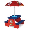 image:imageDelta Children 4 Seat Activity Picnic Table with Umbrella and Lego Compatible Tabletop PAW Patrol