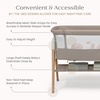 image:imageDelta Children Bondi Beechwood By The Bed Bassinet with PureAir Breathable Mesh Sheet and FSCCertified Wood TanBedside Bassinet
