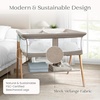 image:imageDelta Children Bondi Beechwood By The Bed Bassinet with PureAir Breathable Mesh Sheet and FSCCertified Wood TanTwin Bassinet