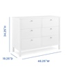 image:imageDelta Children Brooks 6 Drawer Dresser with Interlocking Drawers Includes 3 Sets of Knobs  Choose from Natural Brushed Nickel amp Melted Bronze Bianca WhiteBianca White