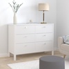 image:imageDelta Children Brooks 6 Drawer Dresser with Interlocking Drawers Includes 3 Sets of Knobs  Choose from Natural Brushed Nickel amp Melted Bronze Bianca WhiteBianca White