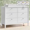 image:imageDelta Children Brooks 6 Drawer Dresser with Interlocking Drawers Includes 3 Sets of Knobs  Choose from Natural Brushed Nickel amp Melted Bronze Bianca WhiteBianca White