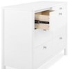 image:imageDelta Children Brooks 6 Drawer Dresser with Interlocking Drawers Includes 3 Sets of Knobs  Choose from Natural Brushed Nickel amp Melted Bronze Bianca WhiteBianca White