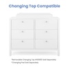 image:imageDelta Children Brooks 6 Drawer Dresser with Interlocking Drawers Includes 3 Sets of Knobs  Choose from Natural Brushed Nickel amp Melted Bronze Bianca WhiteBianca White