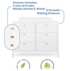image:imageDelta Children Brooks 6 Drawer Dresser with Interlocking Drawers Includes 3 Sets of Knobs  Choose from Natural Brushed Nickel amp Melted Bronze Bianca WhiteBianca White