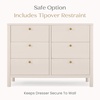 image:imageDelta Children Brooks 6 Drawer Dresser with Interlocking Drawers Includes 3 Sets of Knobs  Choose from Natural Brushed Nickel amp Melted Bronze Bianca WhiteSoft Beige