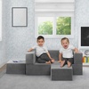 image:imageDelta Children Convertible Sofa and Play Set for Kids and Toddlers Modular Foam Couch and Flip Out Lounger with 2 Ottomans GreyGrey