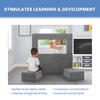 image:imageDelta Children Convertible Sofa and Play Set for Kids and Toddlers Modular Foam Couch and Flip Out Lounger with 2 Ottomans GreyGrey
