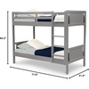 image:imageDelta Children Convertible Twin Over Twin Wood Bunk Bed with Ladder and Guardrails  Use as Bunk Bed or 2 StandAlone Twin Beds GreyBunk Bed Only