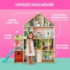image:imageDelta Children Deluxe Maui Dollhouse  Large 4Story Dollhouse with 12 Rooms Includes 50 Accessories  Working Elevator Wave Slide LightsSounds  Fits 12inch Dolls  Pretend Play Gift for Ages 3