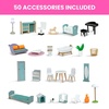image:imageDelta Children Deluxe Maui Dollhouse  Large 4Story Dollhouse with 12 Rooms Includes 50 Accessories  Working Elevator Wave Slide LightsSounds  Fits 12inch Dolls  Pretend Play Gift for Ages 3