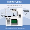image:imageDelta Children Deluxe Modern Kitchen  Toy Kitchen Playset with Realistic Knobs that TurnClick Oven Sink and FridgeFreezer with Ice Maker White