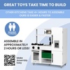 image:imageDelta Children Deluxe Modern Kitchen  Toy Kitchen Playset with Realistic Knobs that TurnClick Oven Sink and FridgeFreezer with Ice Maker White