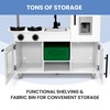 image:imageDelta Children Deluxe Modern Kitchen  Toy Kitchen Playset with Realistic Knobs that TurnClick Oven Sink and FridgeFreezer with Ice Maker White