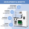 image:imageDelta Children Deluxe Modern Kitchen  Toy Kitchen Playset with Realistic Knobs that TurnClick Oven Sink and FridgeFreezer with Ice Maker White