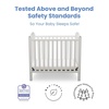 image:imageDelta Children Emery Mini Convertible Baby Crib with 275inch Mattress Bianca White