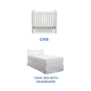 image:imageDelta Children Emery Mini Convertible Baby Crib with 275inch Mattress Bianca White