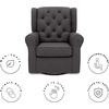 image:imageDelta Children Emma Nursery Glider Swivel Rocker Chair Greenguard Gold Certified French GreyCharcoal