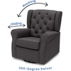 image:imageDelta Children Emma Nursery Glider Swivel Rocker Chair Greenguard Gold Certified French GreyCharcoal