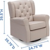 image:imageDelta Children Emma Nursery Glider Swivel Rocker Chair Greenguard Gold Certified French GreyFlax