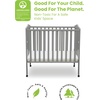 image:imageDelta Children Folding Portable Mini Baby Crib with 15inch Mattress  Greenguard Gold Certified WhiteGrey